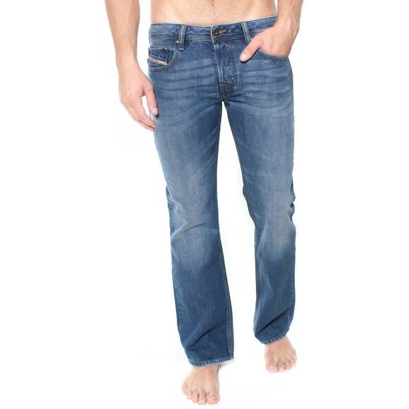 Diesel Zatiny Bootcut Jeans Blue Front Button Zip 5-Pocket Sz 36 Men's - Picture 1 of 11